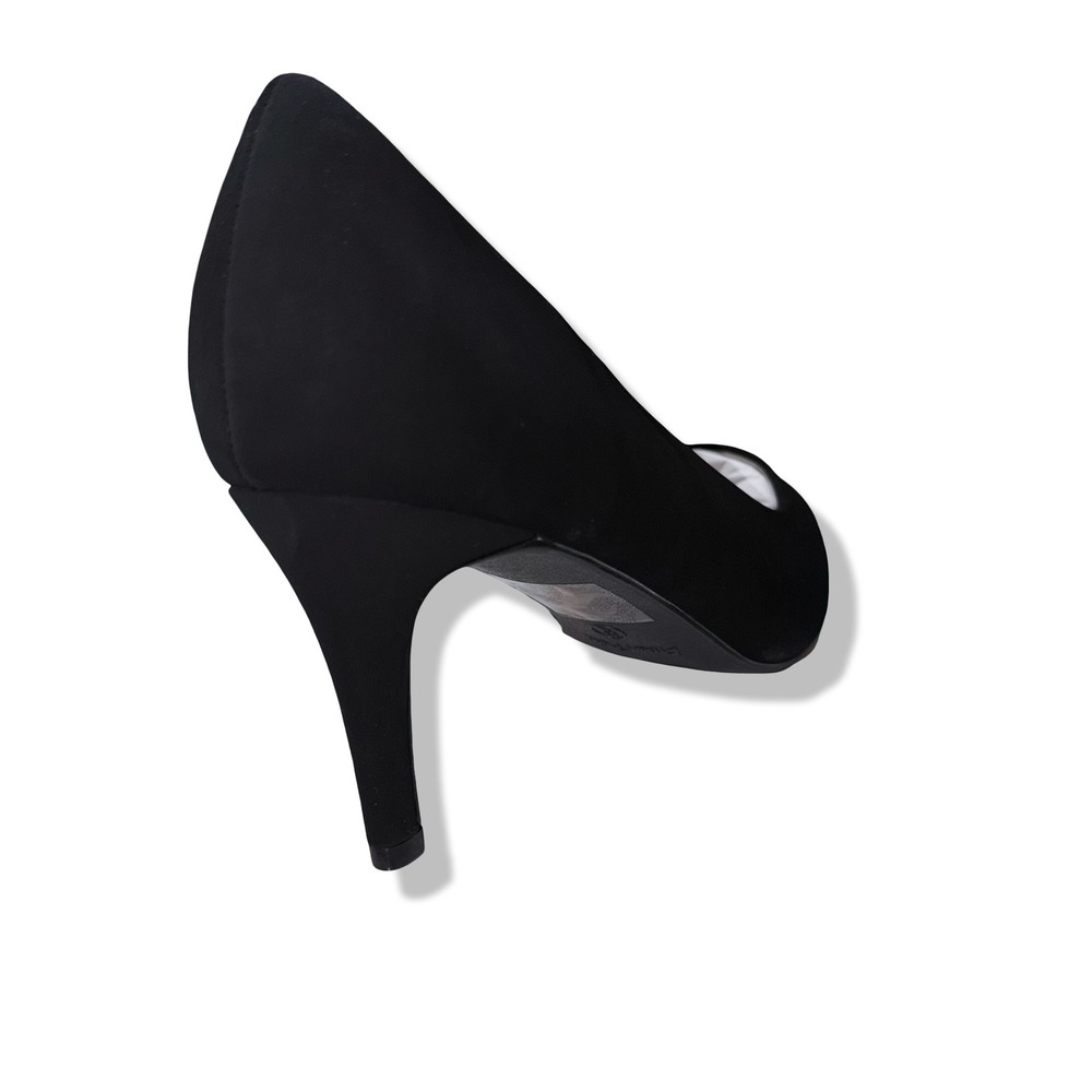 NIB Dream Pairs Women Black Nubuck Pointed Toe Stiletto Heel Pumps Shoes Sz 9 - Picture 6 of 14